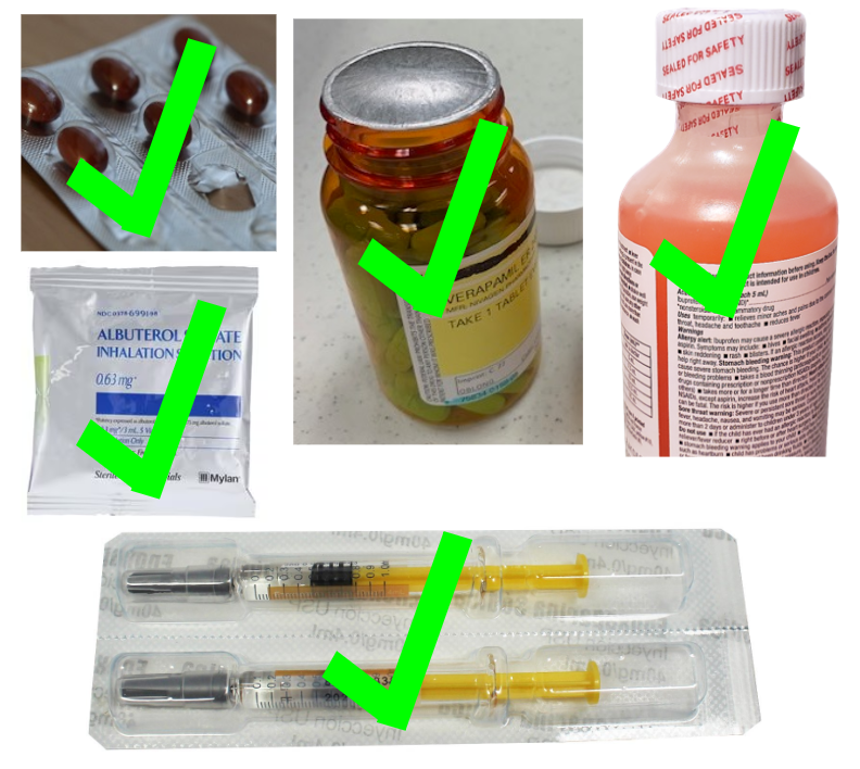 Examples of acceptable sealed medication packaging